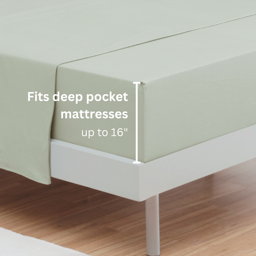 100% Cotton Jersey Bed Sheet Set - 4 Piece Set