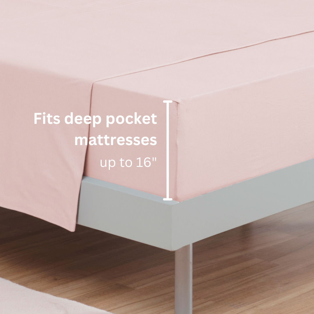 100% Cotton Jersey Bed Sheet Set - 4 Piece Set
