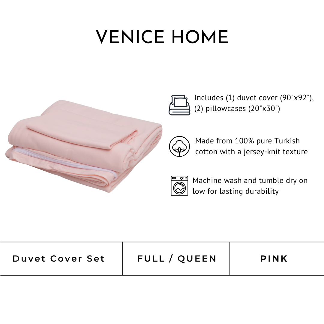 100% Cotton Jersey Duvet Cover Set - 3 Piece Set