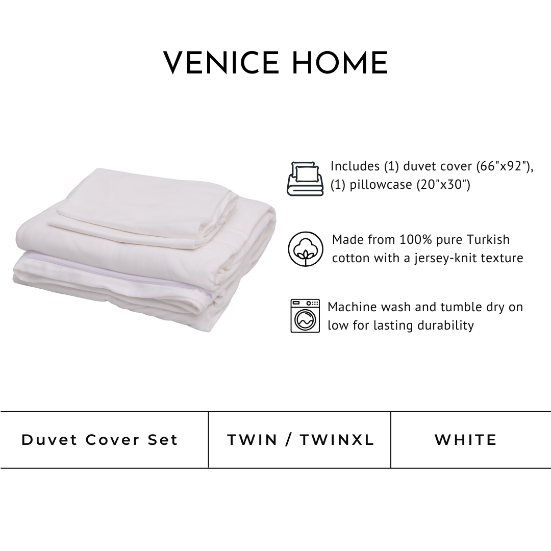 100% Cotton Jersey Duvet Cover Set - 3 Piece Set