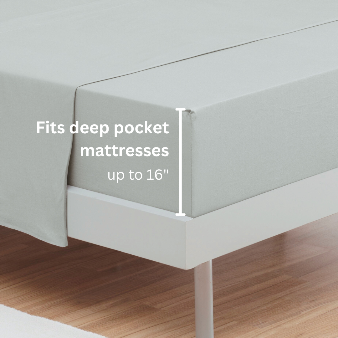100% Cotton Jersey Bed Sheet Set - 4 Piece Set