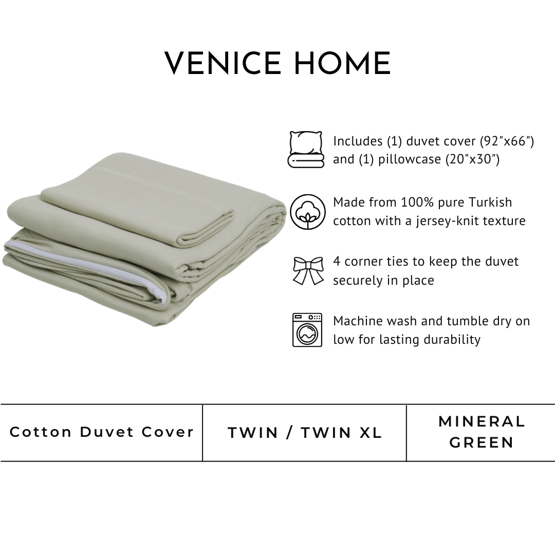 100% Cotton Jersey Duvet Cover Set - 3 Piece Set