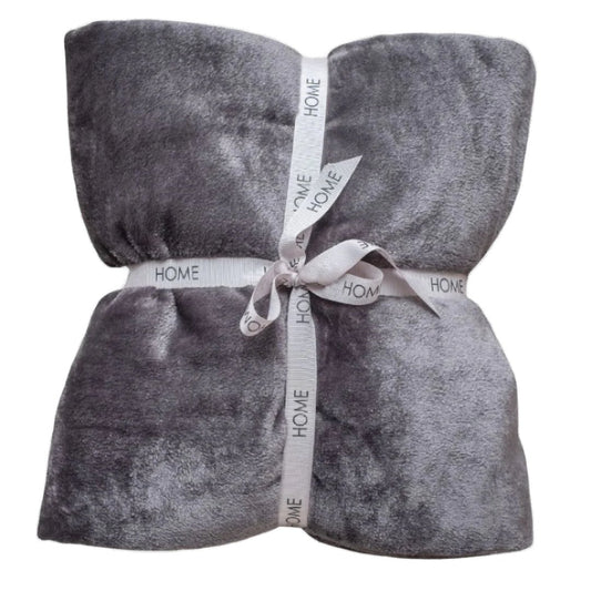 Anthracite Fleece Blanket - Throw - TV Blanket - Bed Blanket - Cozy Soft Fleece