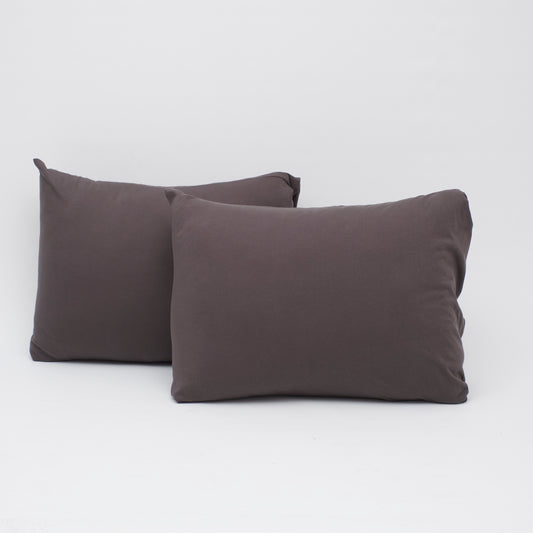 100% Cotton Jersey Knit Anthracite (Black) Pillowcases