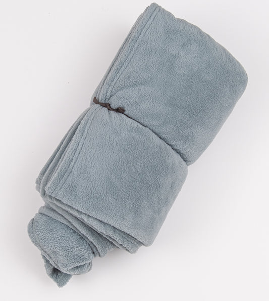 Fleece TV Couch Blanket Dog Cat Pets Blanket Aqua Blue color displayed as packaged