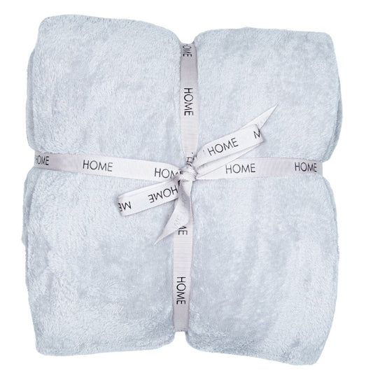 Gray Fleece Blanket in Package - Soft Cozy Fleece TV Bed Blanket Throw - Light Gray color