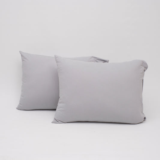 100% Cotton Jersey Knit Gray Pillowcases