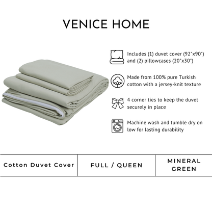 100% Cotton Jersey Duvet Cover Set - 3 Piece Set