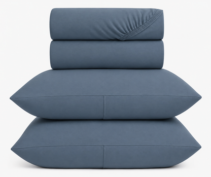 100% Cotton Jersey Bed Sheet Set - 4 Piece Set