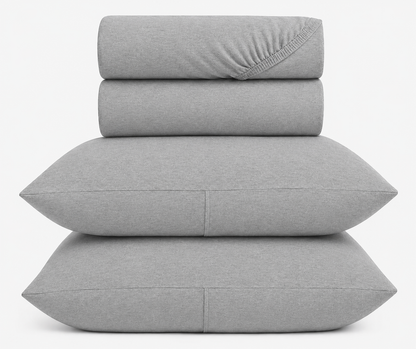 100% Cotton Jersey Bed Sheet Set - 4 Piece Set