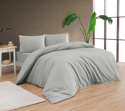 100% Cotton Jersey Knit Gray Duvet Cover Set